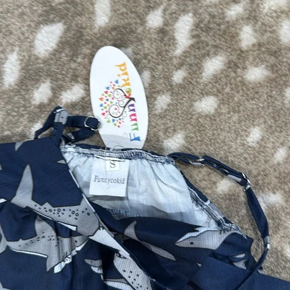 Funny Kid Shark Print Jumper Skirt for Girls. Size S - Picture 4 of 5